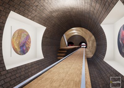 4-3 Tunnel - virtual gallery - 3d immersive art exhibition and interactive artist visualisation - curat10n